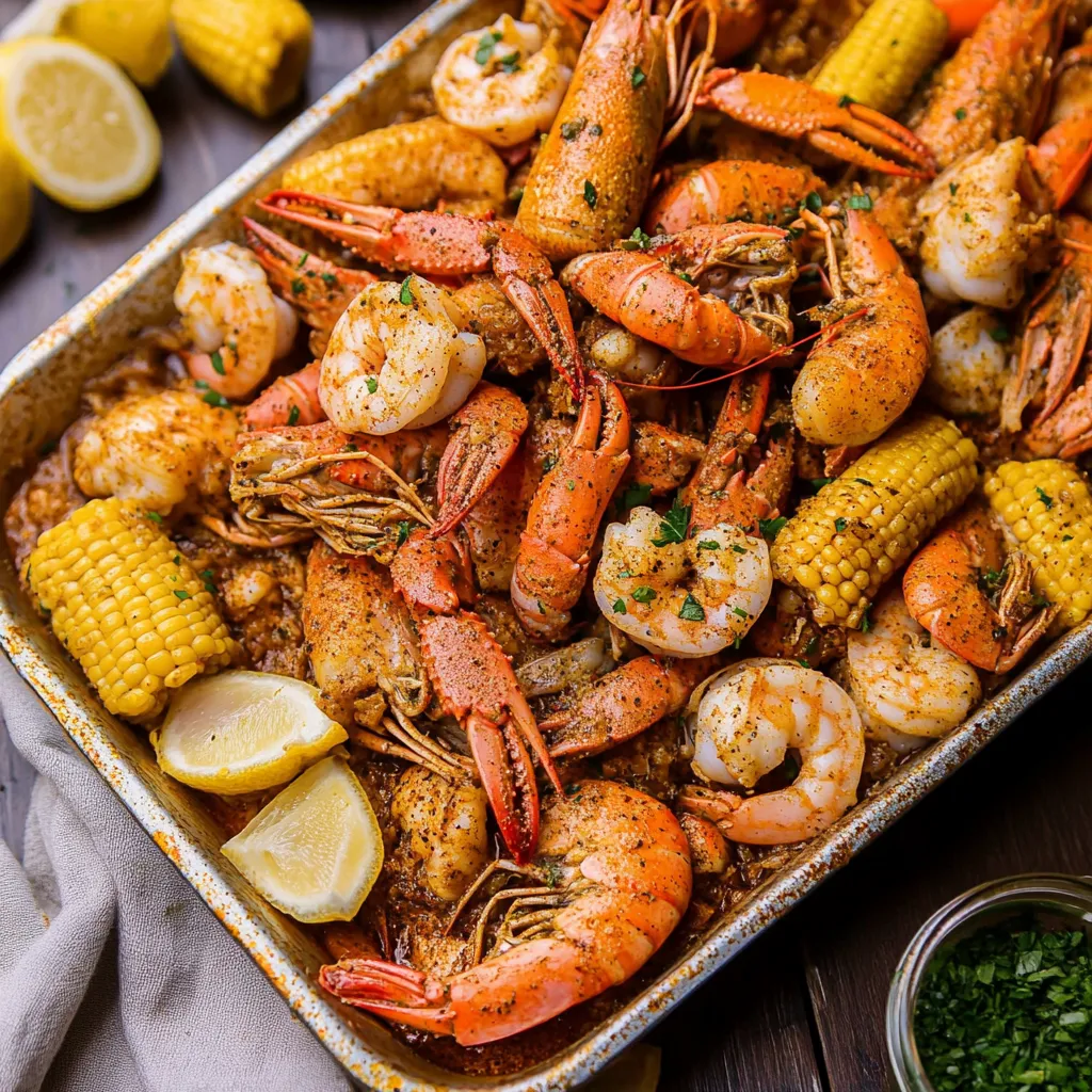 Cajun Boil Feast with Corn and Shellfish