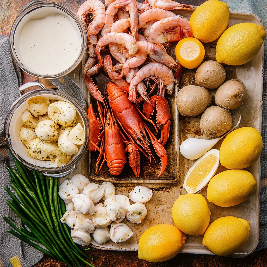 Raw Ingredients for Cajun Seafood Boil