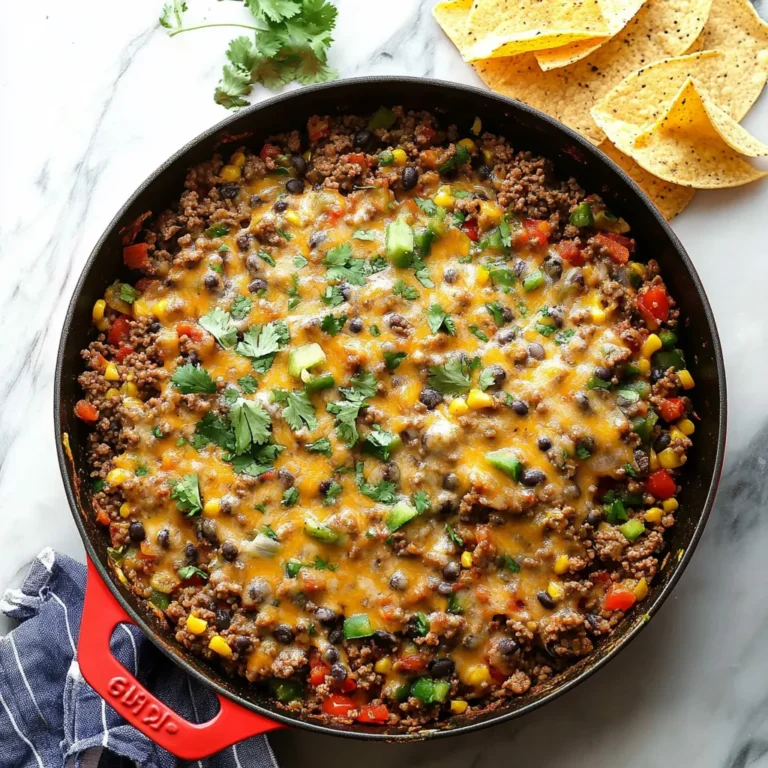 Cheesy Mexican Ground Beef Skillet with Cilantro
