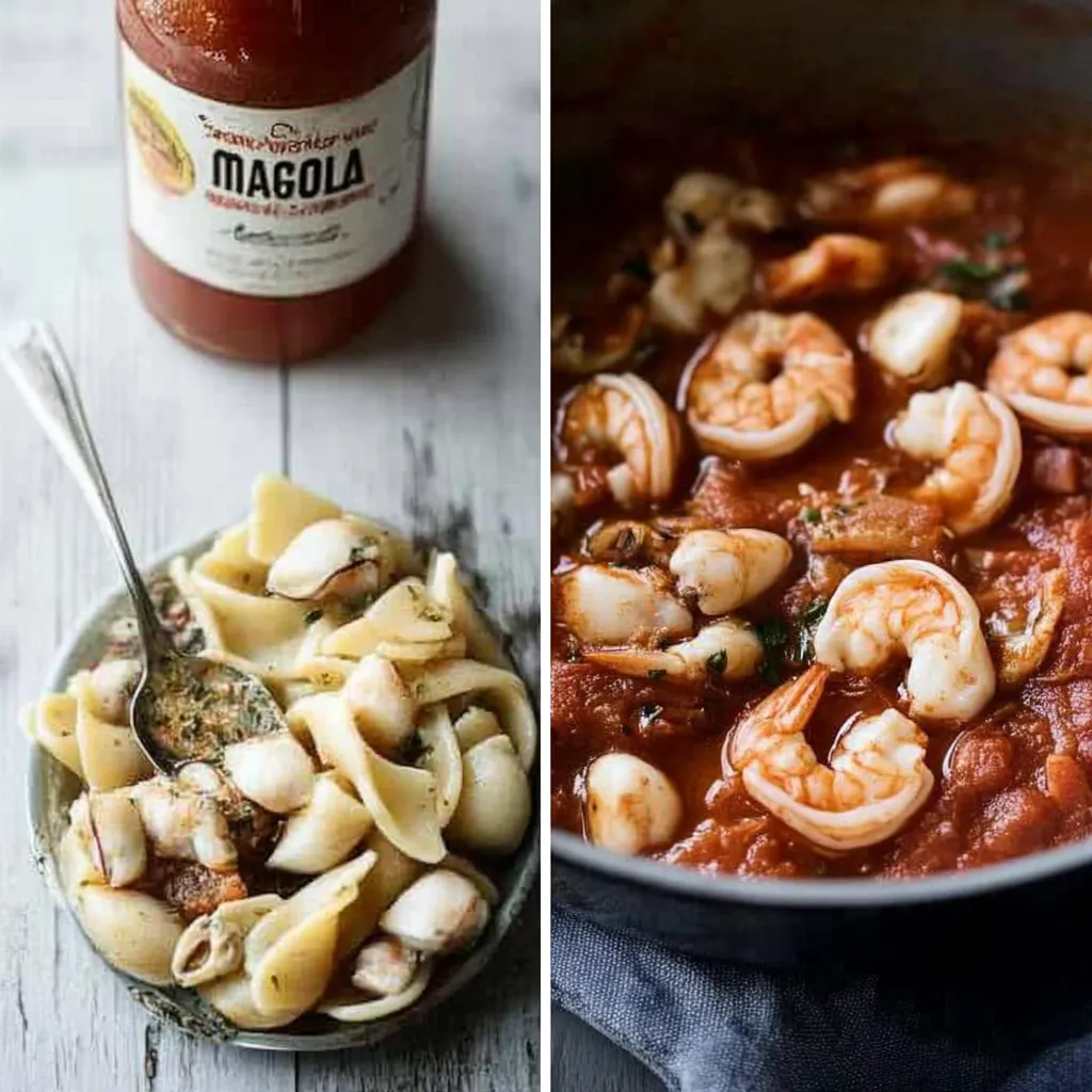 Seafood Pasta Marinara 8 Seafood Shell Pasta with Marinara and Shrimp